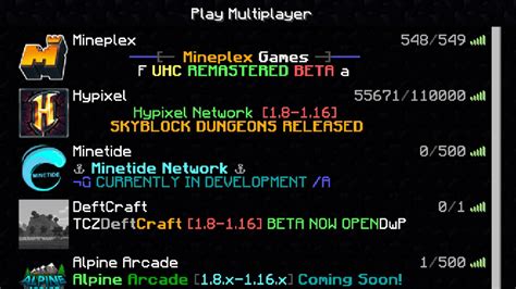 Minecraft Servers .